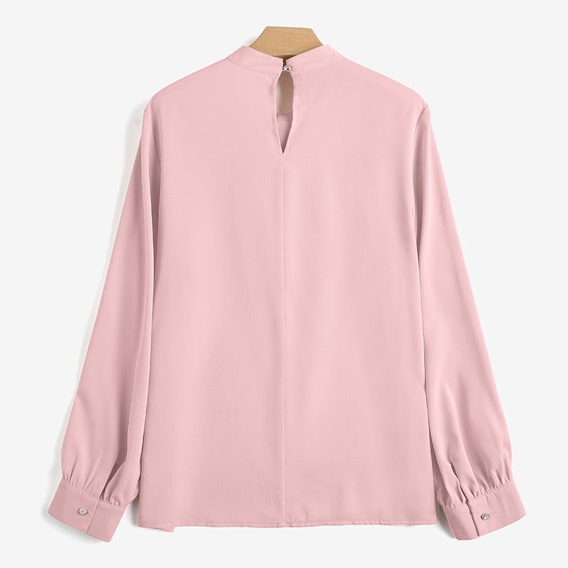 Áo thun dài tay ZANZEA màu trơn thời trang nữ tính thanh lịch