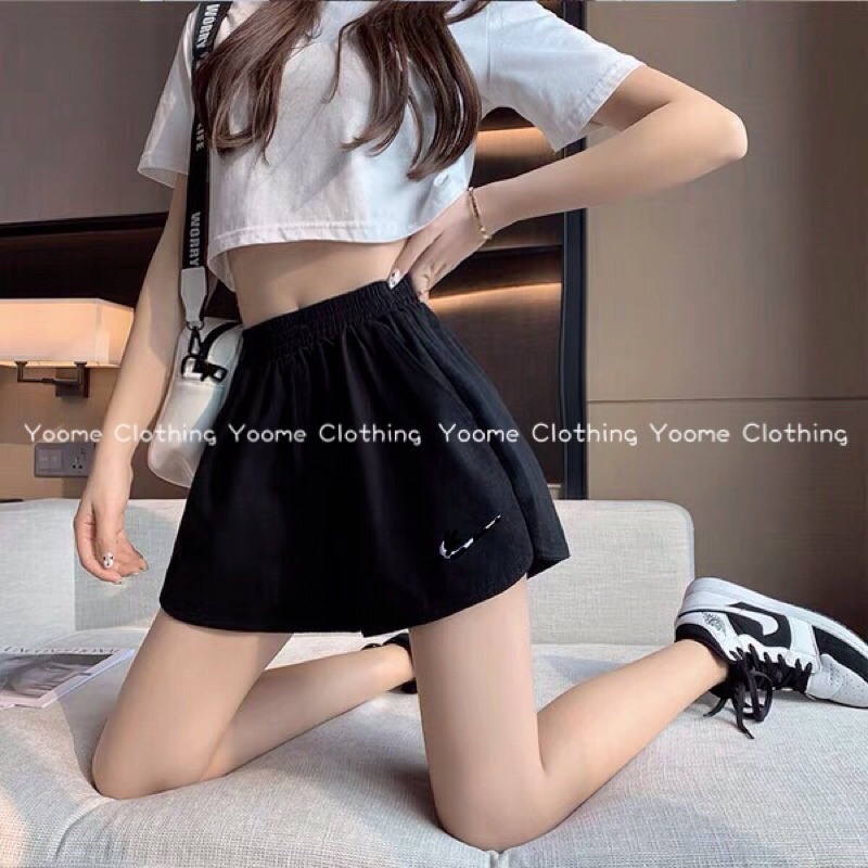 Quần short da cá thêu logo N-I-K-E chất mát k nhăn Yoomeclothing ( ảnh thật )