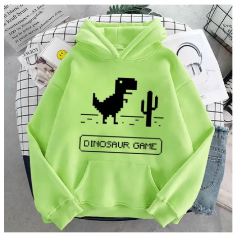 ÁO HOODIE UNISEX NAM NỮ  IN CHỮ DINOSAUR GAME SIÊU HOT