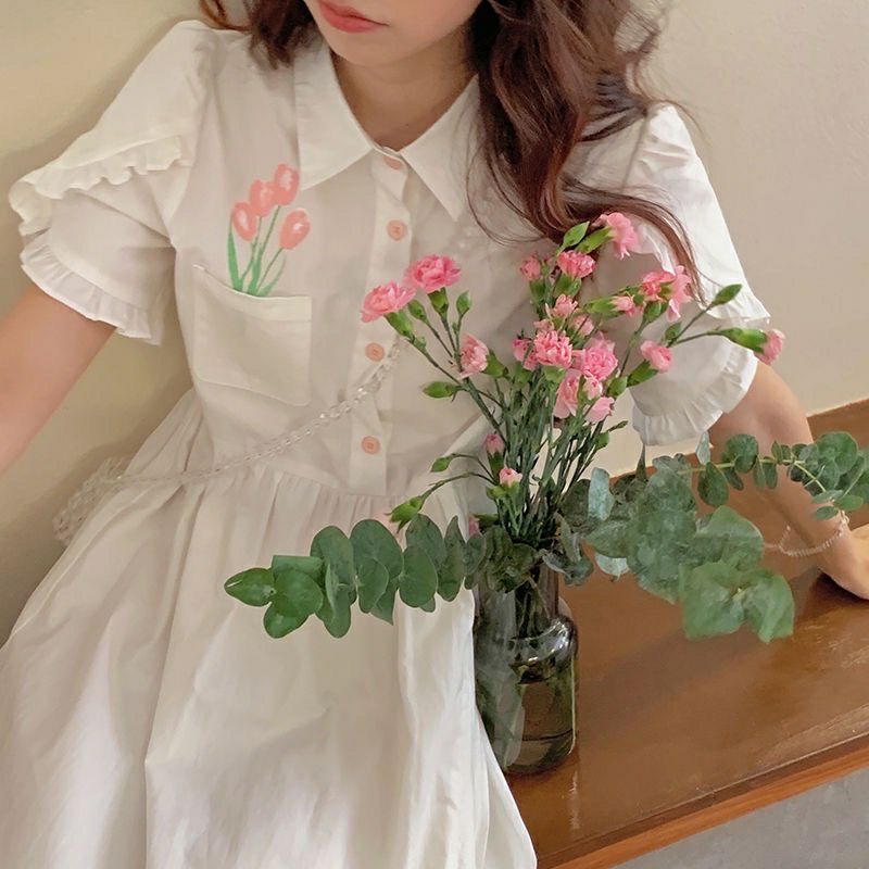 Váy Ullzang trắng nữ tính🌷