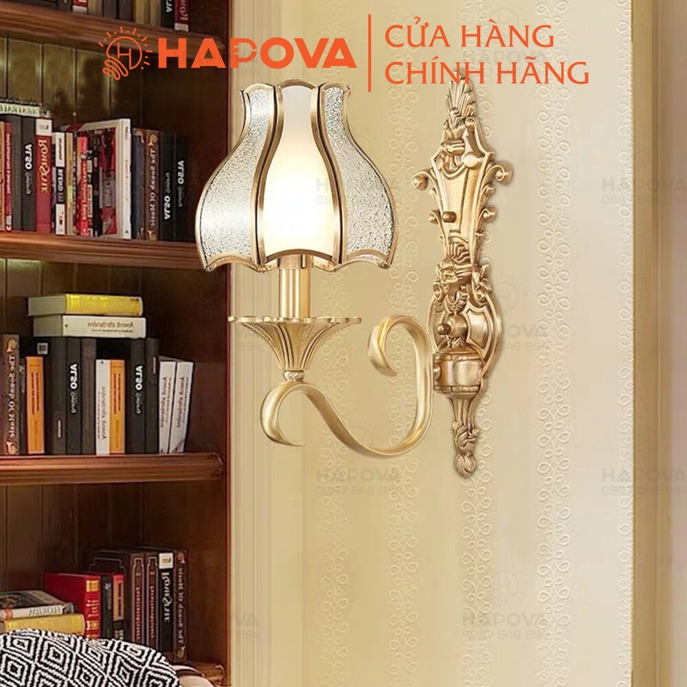 Đèn gắn tường ngoài trời trang trí cột cổng HAPOVA MILA 0821 + Tặng kèm bóng led