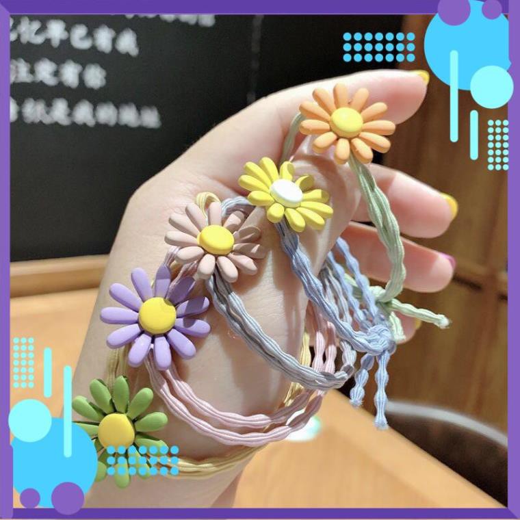 Dây buộc tóc trang trí hoa cúc trẻ trung cho nữ