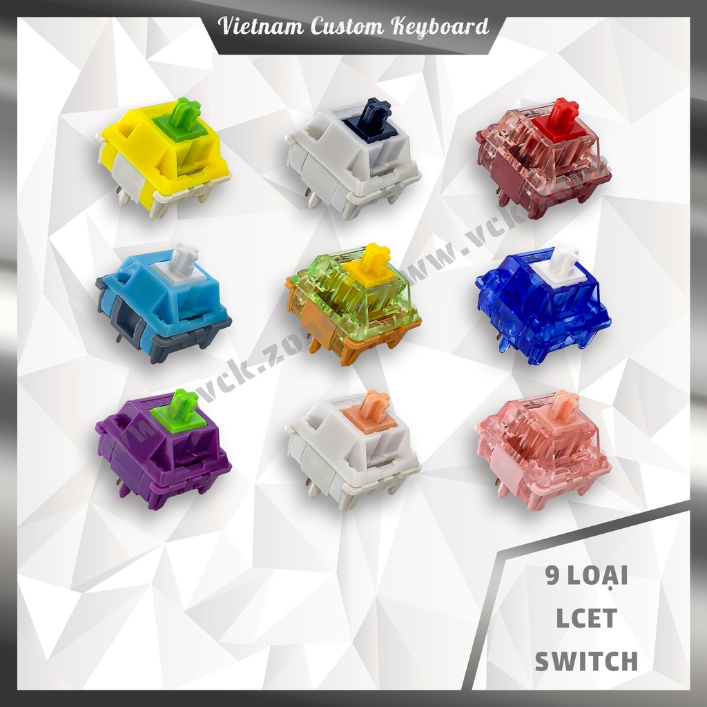 9 Loại LCET Switch | Linear 50g / Tactile 58g | Hiệu Năng Cao | Màu Sắc Đa Dạng | Holy Panda Style | VCK