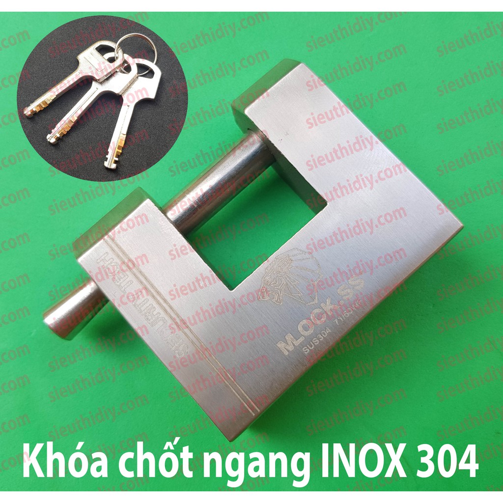 Khóa cửa, cổng chốt ngang/bấm cao cấp bằng Inox 304