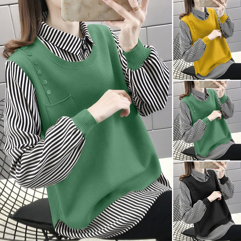 Áo sơ mi ZANZEA tay dài in sọc sành điệu cho nữ
