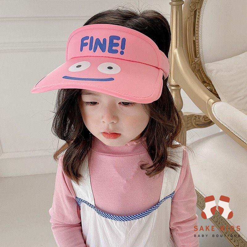 Mũ vành rộng đi biển mùa hè cho bé trai bé gái từ 2-5 tuổi nhiều màu FINE dễ thương có chống tia UV phong cách Hàn Quốc