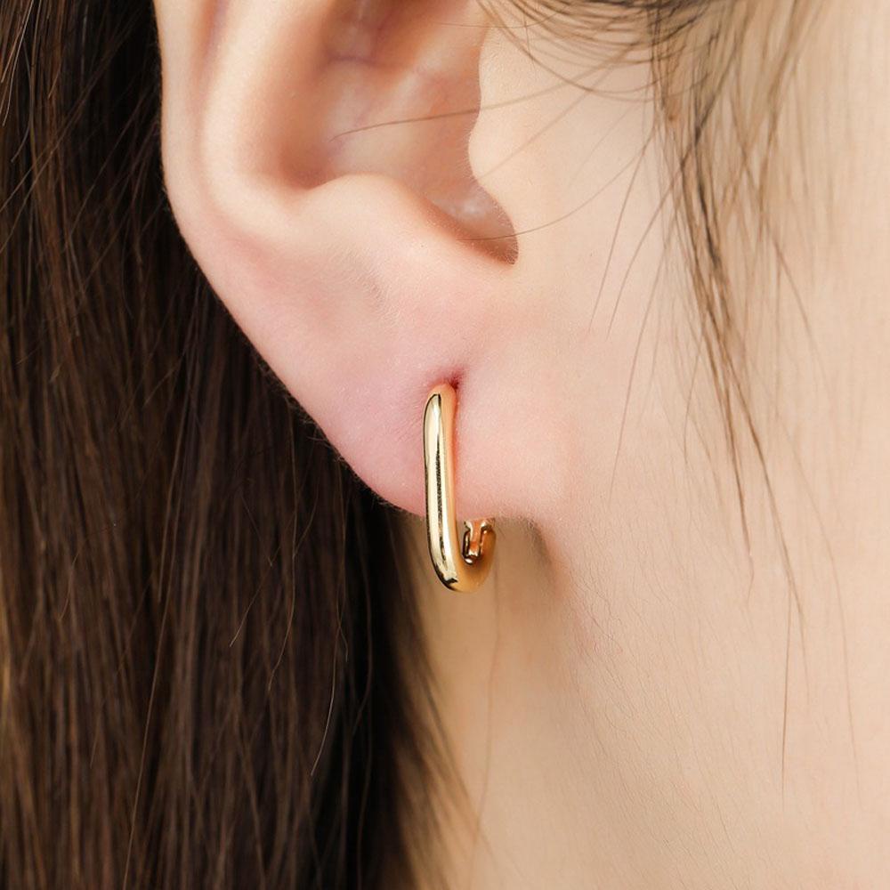 Bông Tai Mạ BạC Unisex HìNh Chữ U Đơn GiảN
