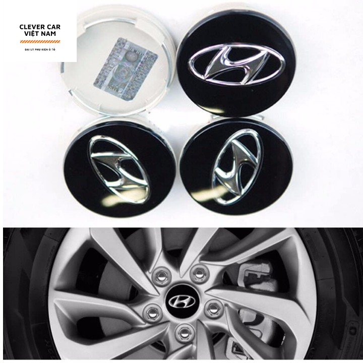 Logo Chụp Mâm Bánh Xe Ô Tô Hyundai Đường Kính 60mm