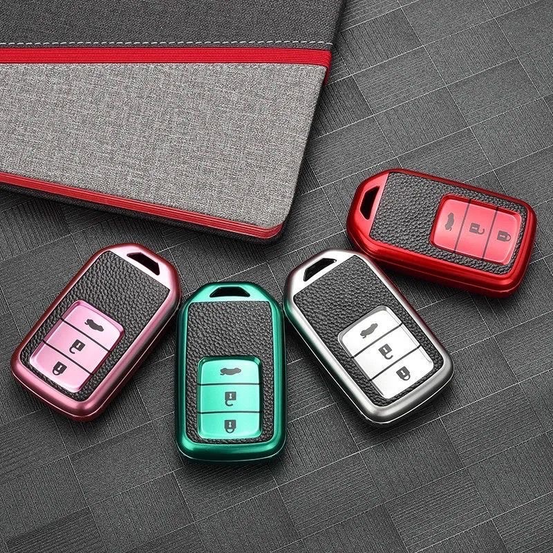 Bao Da Chìa Khóa Xe Hơi Cao Cấp Cho Honda Hrv Jazz Brv Crv City Accord Civic