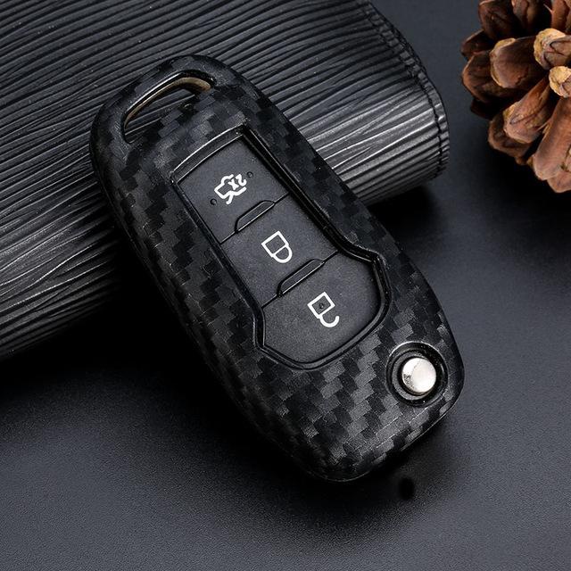 Vỏ Bọc Chìa Khóa Bằng Silica Gel Sợi Carbon Cho Ford Focus Everest Explorer Edge Kuga Ford Ranger / Everest / EcoSport Ford Focus 2 3 Mk2 Mk3 Fiesta Ranger Mondeo Mk4 Fusion