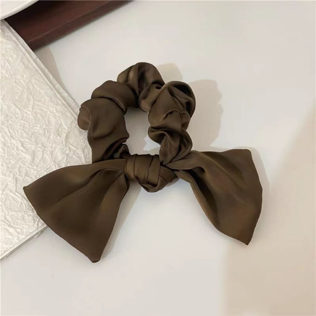 Dây Buộc Tóc Vải Satin Cao Cấp Thắt Nơ Phong Cách Pháp Thanh Lịch Dành Cho Nữ