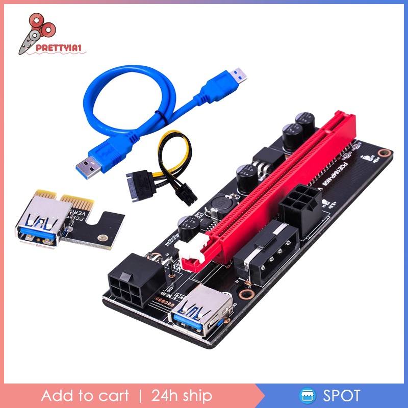 ✨Hàng sẵn sàng✨Thẻ mở rộng Pci-E Ver 009s 1x Sang 16x Usb 3.0 2x 6pin