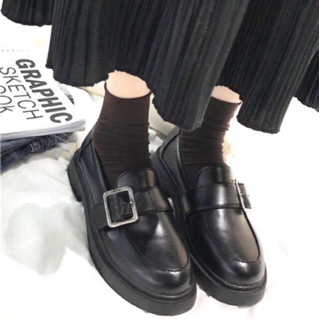 [CÓ SẴN] - Giày Oxford ulzzang khóa lệch 3 màu - CÓ CLIP - ảnh thật