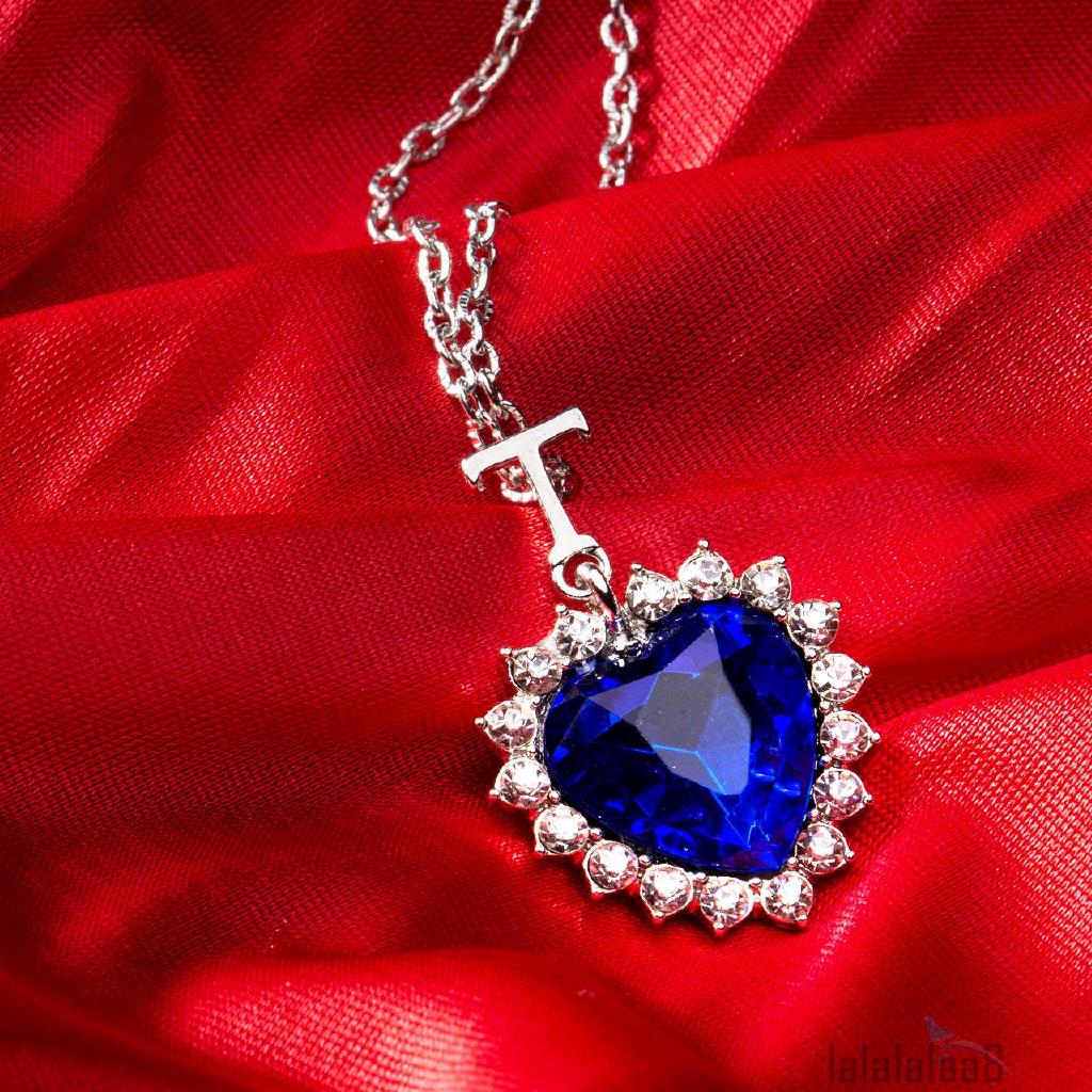 ☆➔❤Mặt dây chuyền vòng cổ chuỗi pha lê Ocean Sapphire