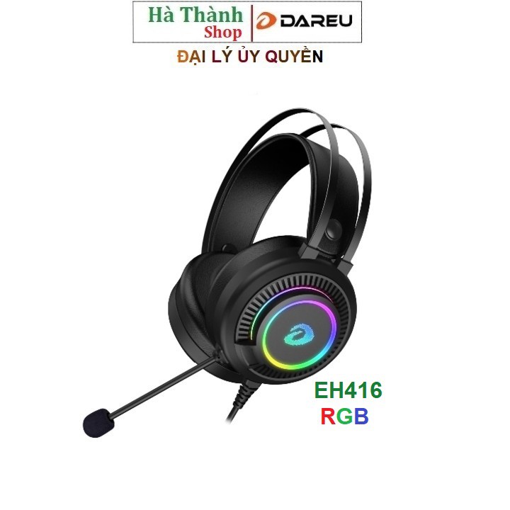 (Hàng Siêu Cấp) Tai nghe Gaming DAREU EH416 RGB Led RGB - giả lập 7.1 chính hãng