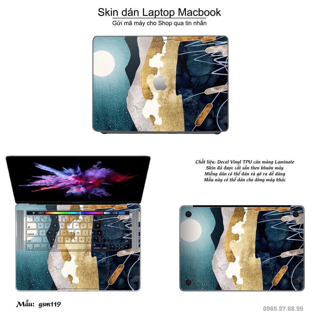 Skin dán Macbook mẫu sơn mài (đã cắt sẵn, inbox mã máy cho shop)