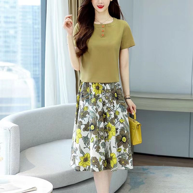 Chân Váy Cotton Dáng Chữ a In Họa Tiết Hoa/Chấm Bi Nhiều Màu Sắc Xinh Xắn Cho Nữ