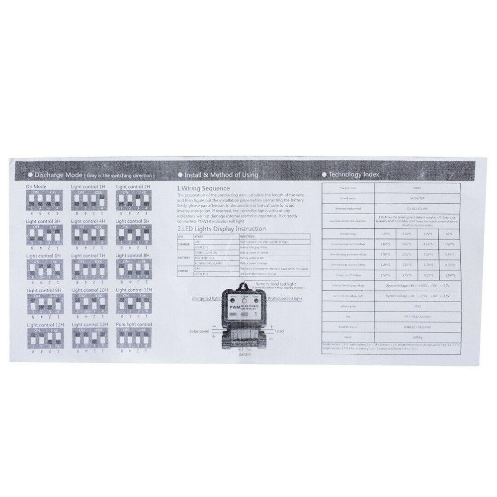 YIYU Bộ Điều Khiển Sạc Năng Lượng Mặt Trời PWM Tự Động 6V 12V 10A