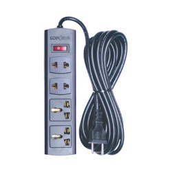 Ổ cắm điện ổ điện SOPOKA chịu tải đến 2200W , dây dài tới 4.5 mét màu đen công tắc an toàn