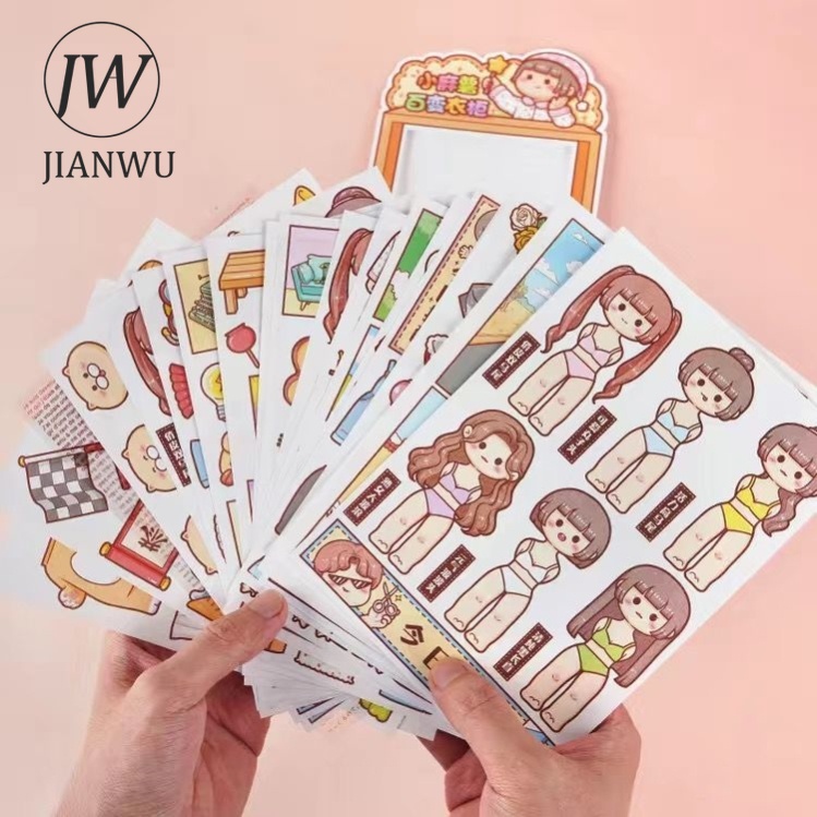 Bộ 20/24 Miếng Dán Trang Trí Sổ Tay/Nhật Ký Họa Tiết Hoạt Hình/Bé Gái Dễ Thương