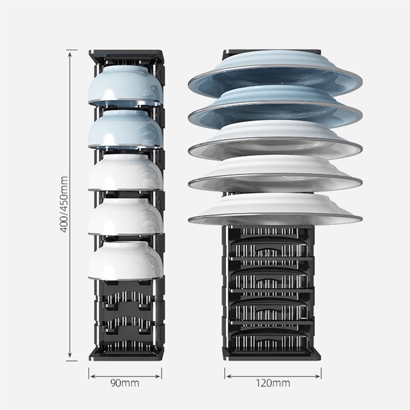 Giá để bát đĩa cao cấp sang trọng trong tủ bếp, ngăn kéo, giá úp bát đĩa gọn gàng tiện lợi chống gỉ dễ di chuyển NPR45