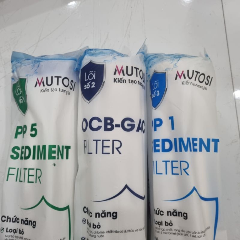 BỘ 3 LÕI LỌC NƯỚC MUTOSI ⚡️ XẢ KHO ⚡️ CHÍNH HÃNG 1,2,3 - LÕI LỌC NƯỚC 1,2,3 MUTOSI - CỤC LỌC NƯỚC - BỘ 3 LÕI LỌC NƯỚC