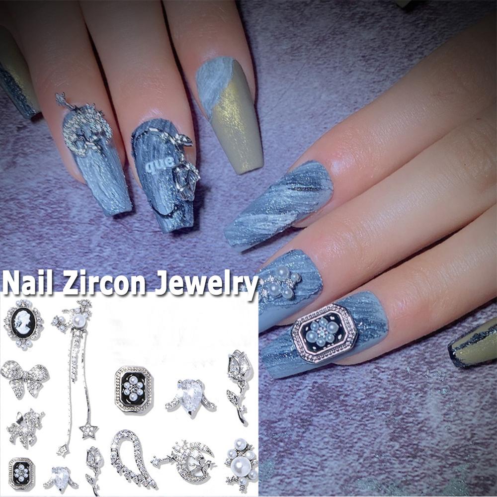 Móng Tay 3D OCEANMAP|Cánh Bow Bow.Charms Dây Chuyền Kim Loại