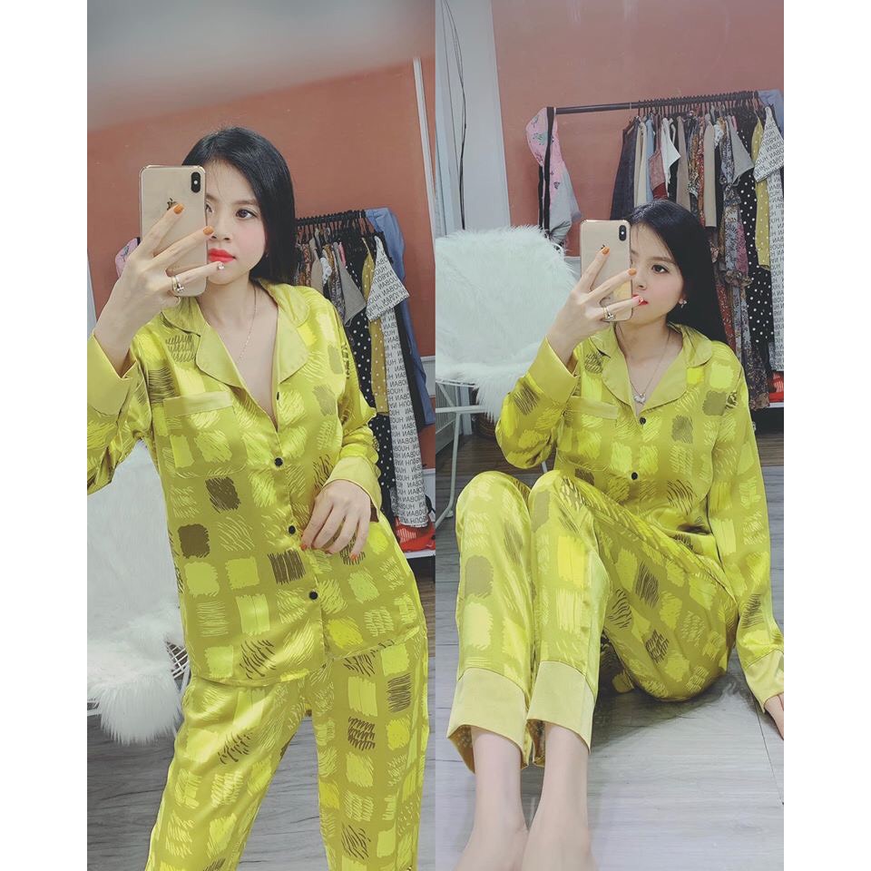 [ SIÊU HOT ] Bộ Pijama lụa satin tay dài hàng cao cấp , bộ ngủ lụa cao cấp