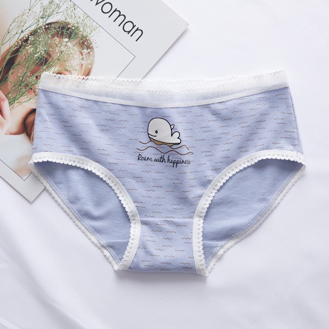 Bộ 4 Quần Lót Cá Voi Xanh (túi zip)
