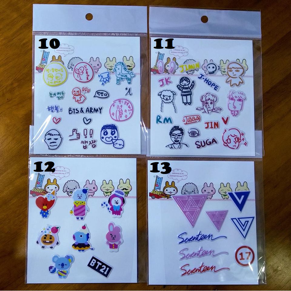 Sticker 3D dán điện thoại, laptop BTS, GOT7, Wanna one, Blackpink, Nine percent