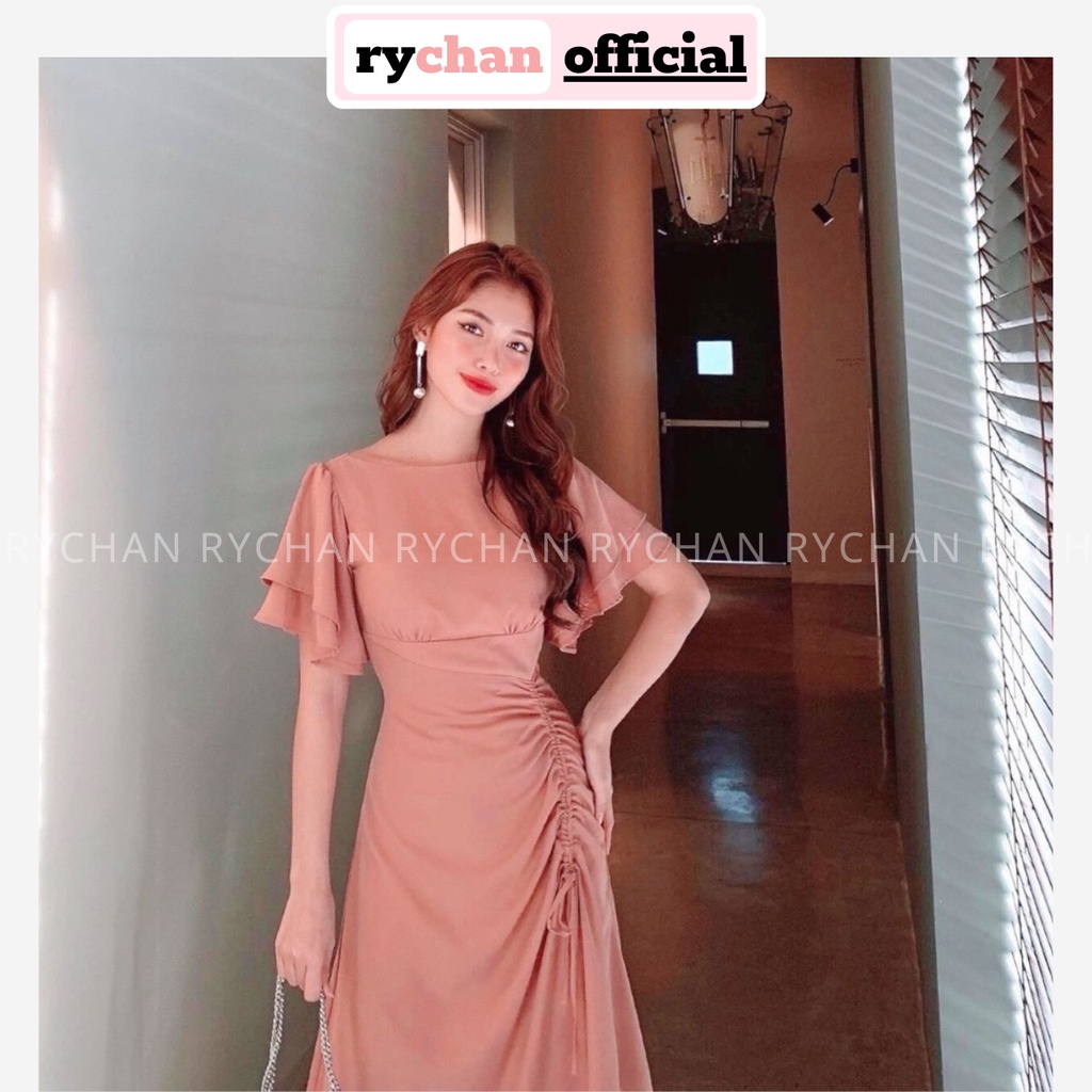 Đầm Xòe Rút Sườn Tay Loe Dáng Dài 2 Màu - DX314