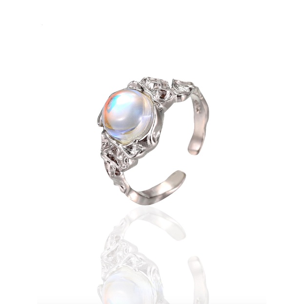 Nhẫn Đá Opal Có Thể Điều Chỉnh Chất Lượng Cao Thiết Kế Đơn Giản ins Cao Cấp