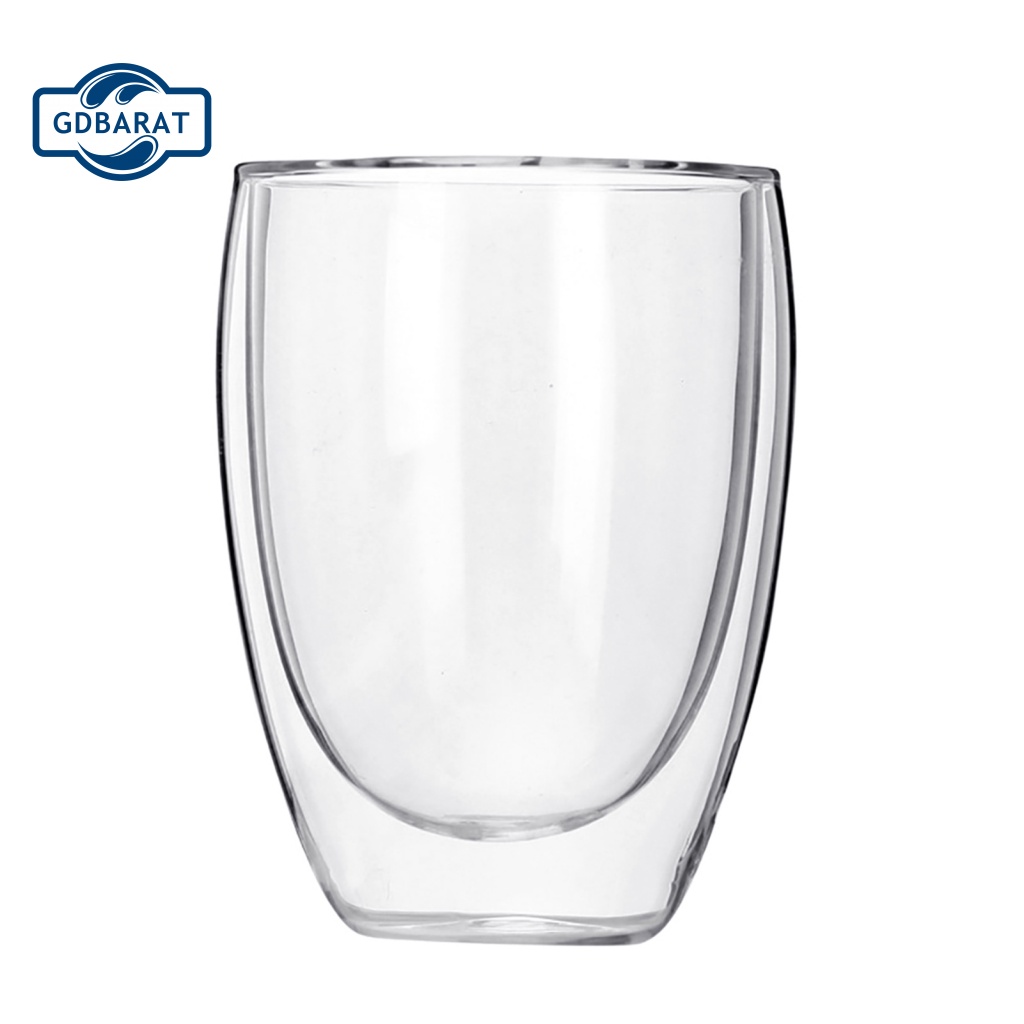 [NYCA Stock] Cốc Uống Sữa Hai Lớp Bằng Thủy Tinh Bề Mặt Mịn