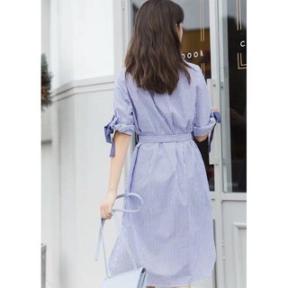 Váy Đầm Maxi sọc xanh tay nơ Neppy Fashion