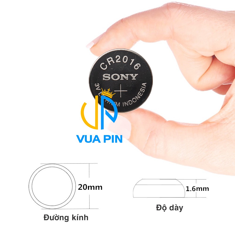 Pin cúc áo CR2016 chính hãng Sony dùng cho CMOS máy tính, Laptop, đồng hồ, đèn LED, thiết bị điện tử - Pin cúc áo