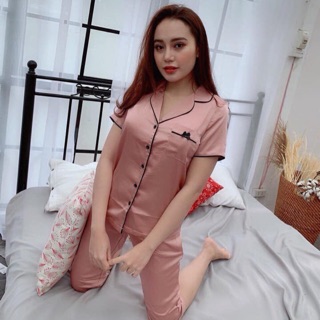 Bộ lụa pizama ngố nữ