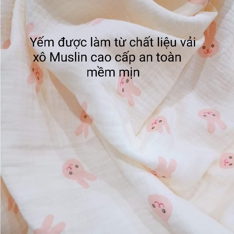 Yếm quàng cổ, Yếm tam giác vải xô Muslin cao cấp.