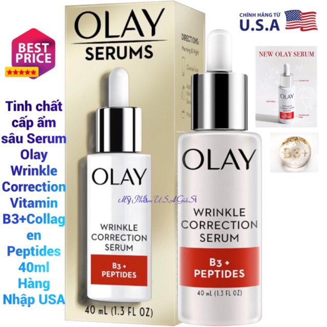 [HotNew]Tinh chất chống nhăn da Olay Wrinkle Corection B3 Peptides Hàng Mỹ