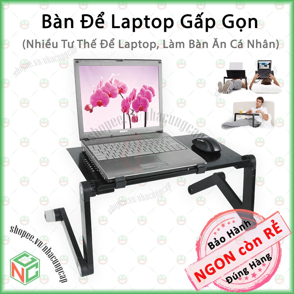 Bàn Laptop Gấp Gọn - Thoải Mái Tiện Dụng Khi Sử Dụng Kể Cả Khi Nằm Dành Cho Sinh Viên, Người Bệnh - NDHS-BLTGG (Đỏ, Đen)