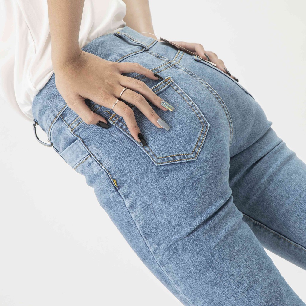 Quần Jean Nữ cạp cao túi xéo tôn dáng, quần bò Nữ ôm dáng thời trang BAHAI_SHOP10 | BigBuy360 - bigbuy360.vn