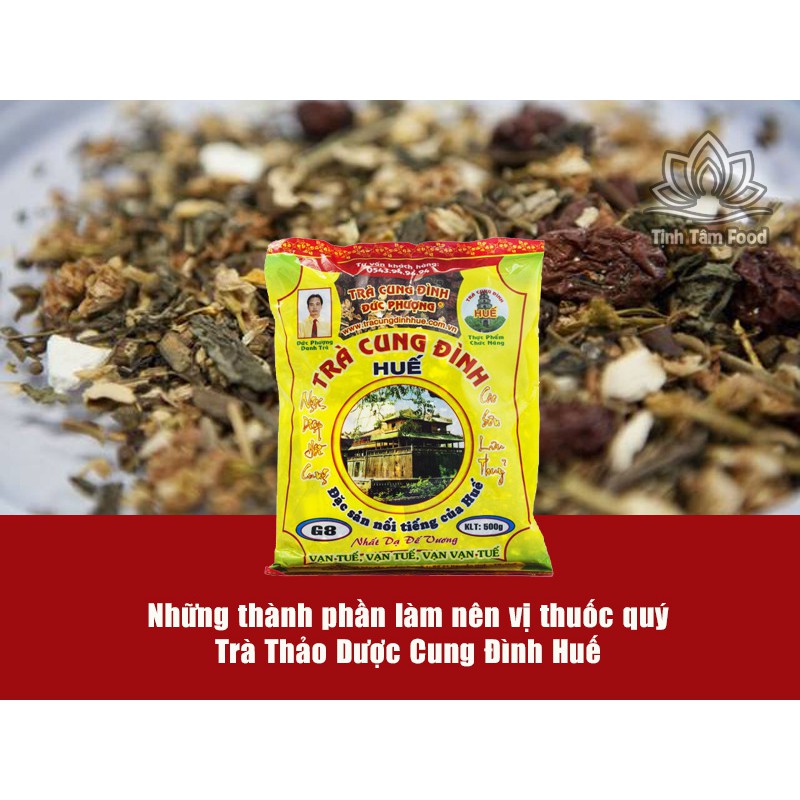 Trà Cung đình Huế nhãn hiệu Đức Phượng G8 gói 500g - thơm ngon bổ dưỡng - Đặc sản Huế - Gói màu vàng | BigBuy360 - bigbuy360.vn