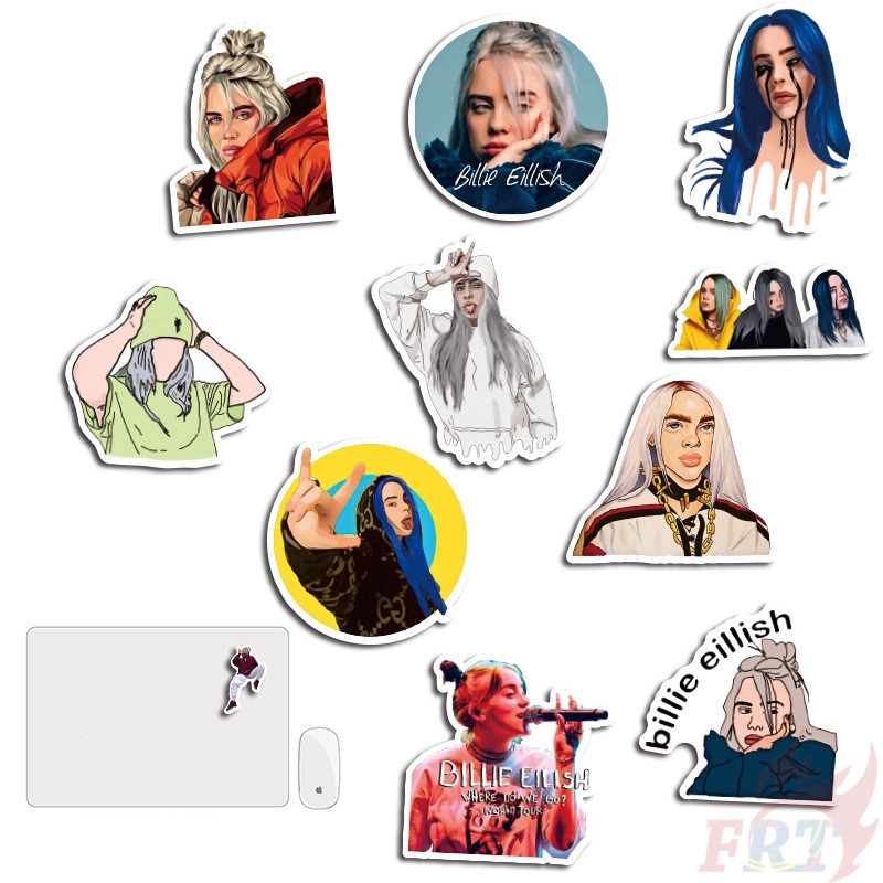 ❉ Billie Eilish Series 04 - Pop Singer Superstar Stickers ❉ 50Pcs/Set DIY Fashion Mixed Doodle Decals Stickers