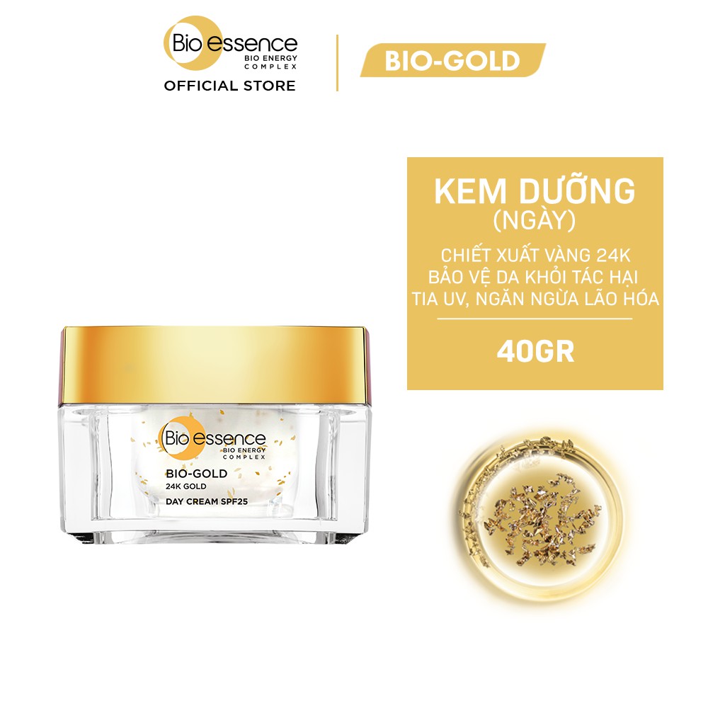 Kem dưỡng da ngừa lão hóa ngày BioEssence BioGold Day Cream chiết xuất vàng 24k 40gr