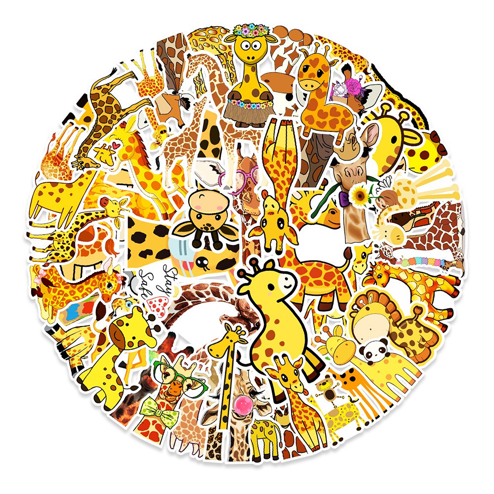 50 Miếng dán 17 kiểu hình động vật hoạt hình dễ thương