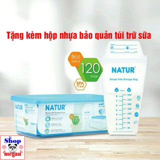 120 Túi trữ sữa Natur tặng hộp bảo quản