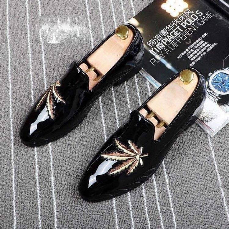 {Tặng Tất Khử Mùi} Giày lười da nam, Giày da nam Da Bóng - Đế cao su non cao 3cm, Mã G60