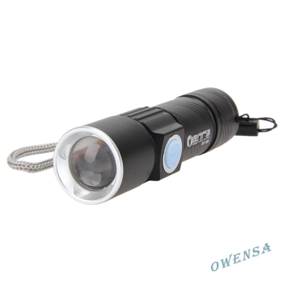 owen}800LM CREE LED Torch Zoomable Waterproof USB Rechargeable Flashlight Torch