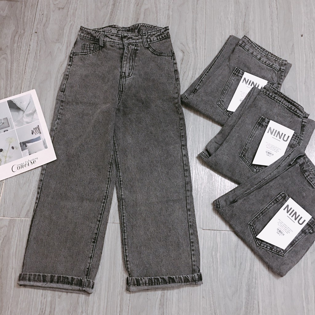 Quần bò ống rộng nữ cạp cao CHERRY quần jeans ống rộng lưng cao, vải bò dày đẹp , không giãn ,dáng suông T008 | BigBuy360 - bigbuy360.vn