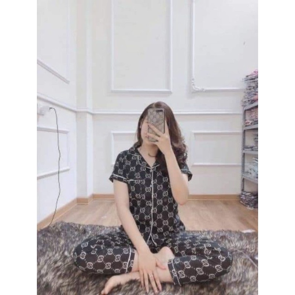 [Pizama kate] Sale bộ pyjama kate tay cộc quần dài cao cấp