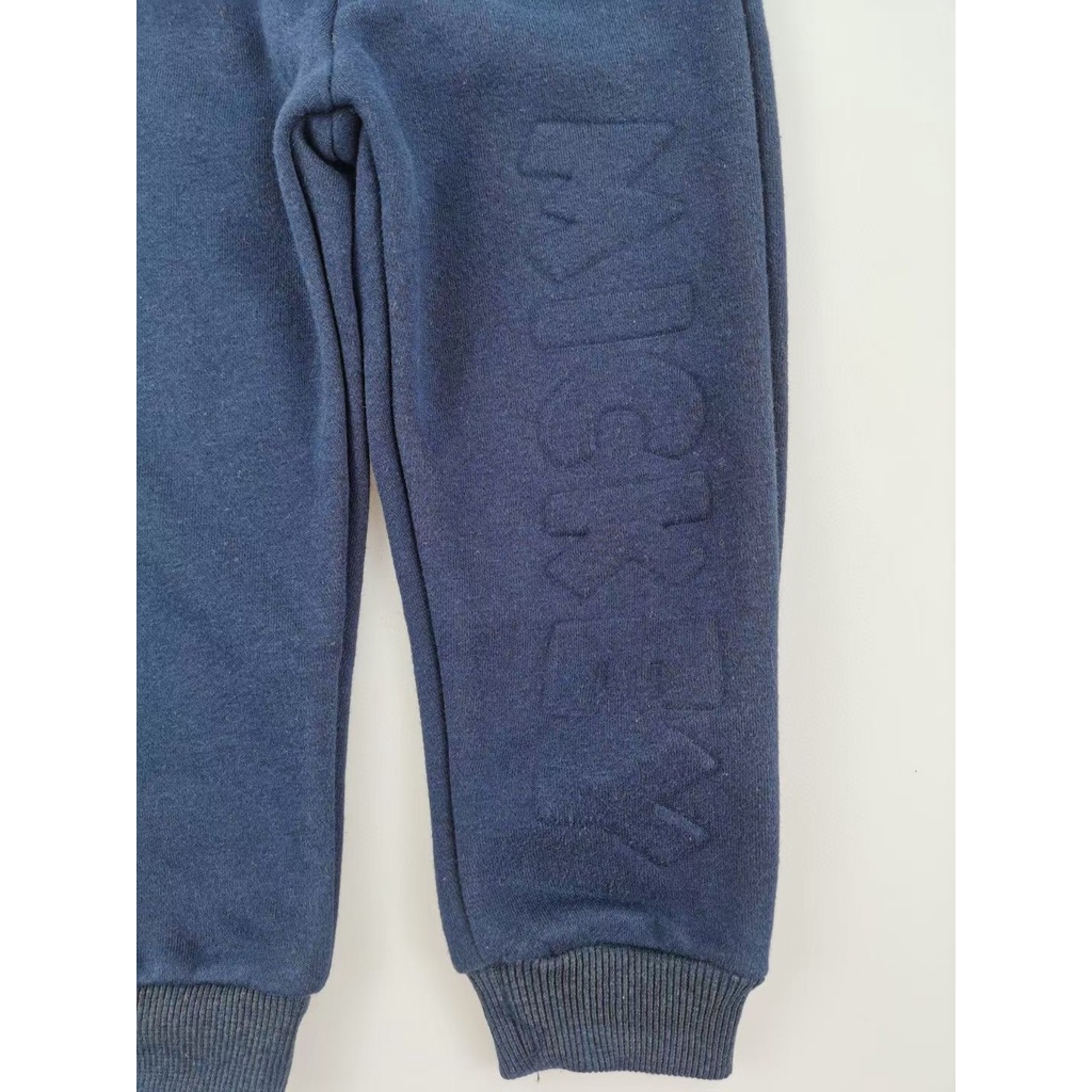 Bộ nỉ bông hodie tai gấu màu navy cho bé BHM004